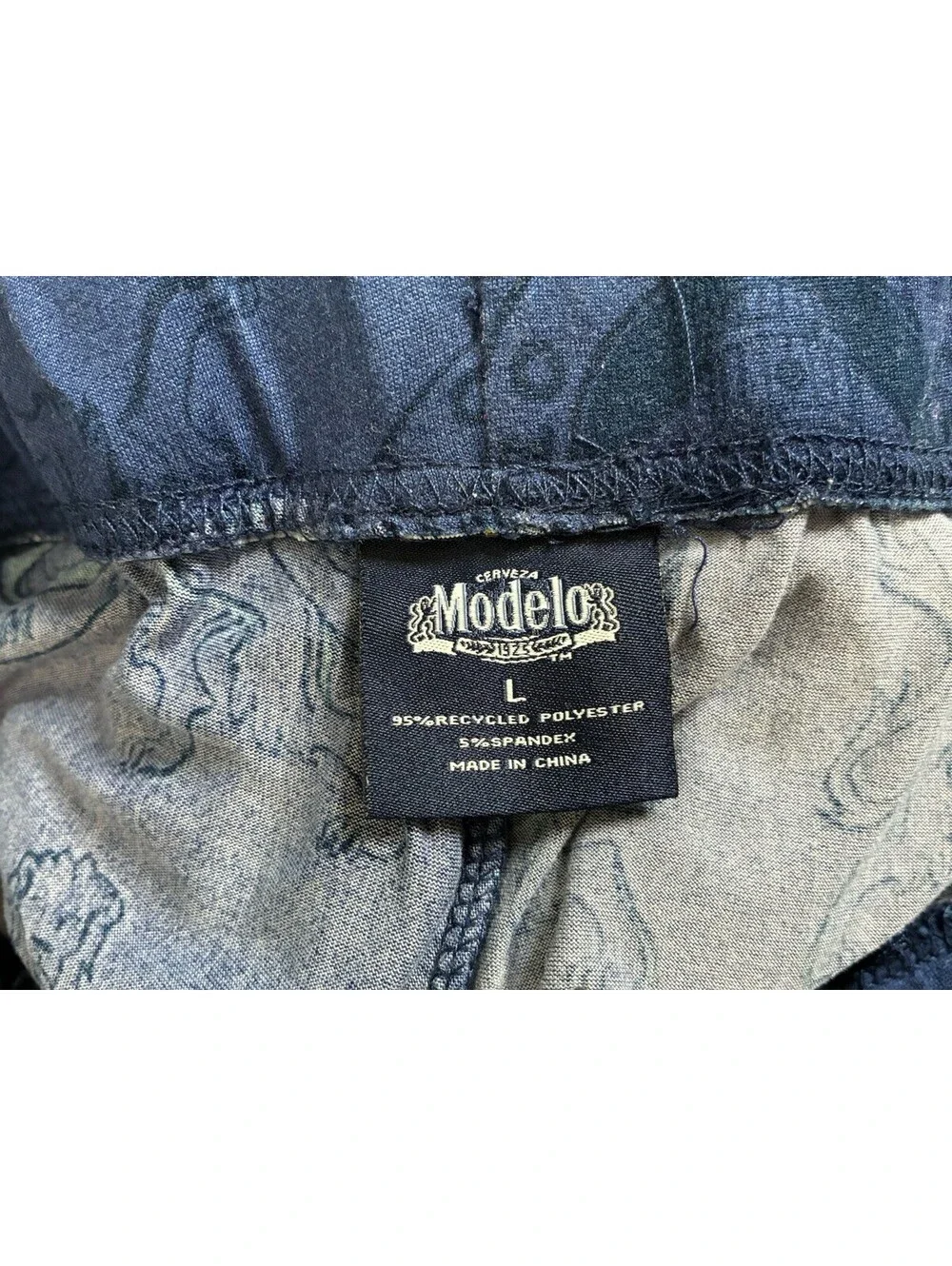 Modelo Beer Loungewear Blue Gold Monogram Men’s Size Large Pajama